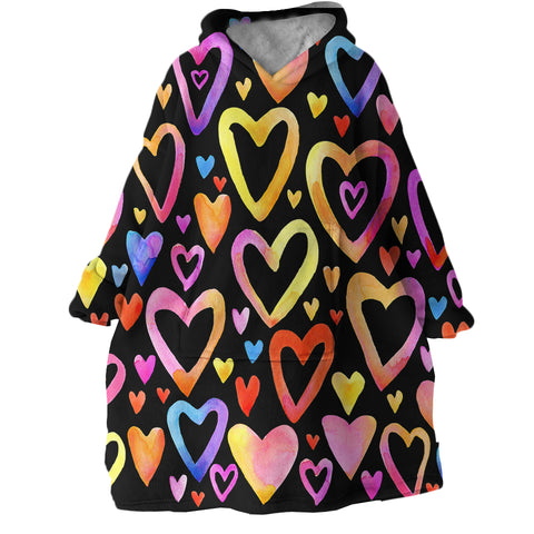 Image of Heart Shapes SWLF1379 Hoodie Wearable Blanket