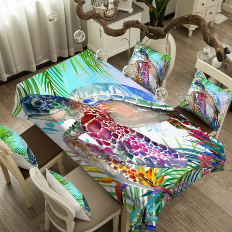 Image of The Original Tropical Sea Turtle Tablecloth - Beddingify