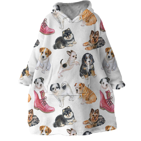 Image of Puppies SWLF0043 Hoodie Wearable Blanket