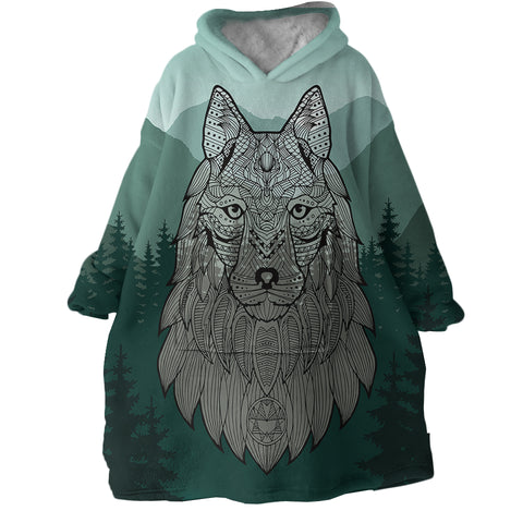 Image of Forest Wolf SWLF0024 Hoodie Wearable Blanket