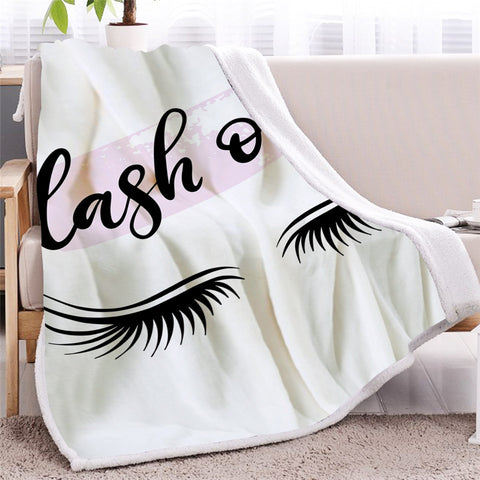 Image of Eyelashes Sherpa Fleece Blanket - Beddingify