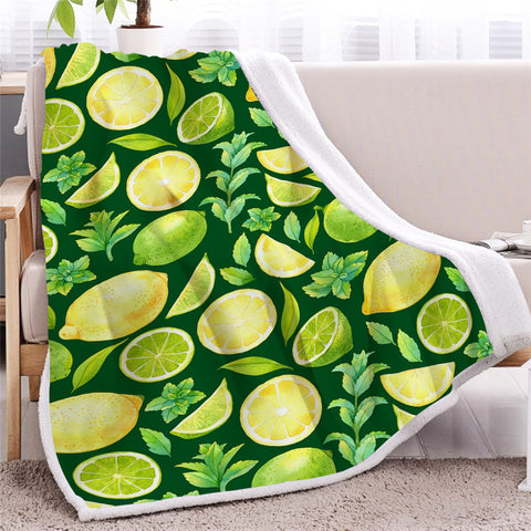 Image of Juicy Lemons Sherpa Fleece Blanket