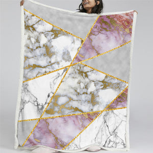 Marble Themed Sherpa Fleece Blanket - Beddingify