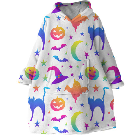 Image of Colorful Halloween SWLF1748 Hoodie Wearable Blanket