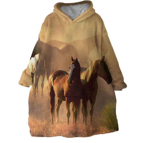 Image of Horses SWLF2023 Hoodie Wearable Blanket