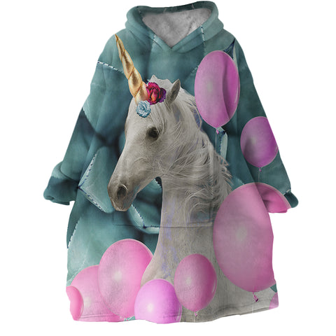 Image of Balloon Unicorn SWLF2485 Hoodie Wearable Blanket