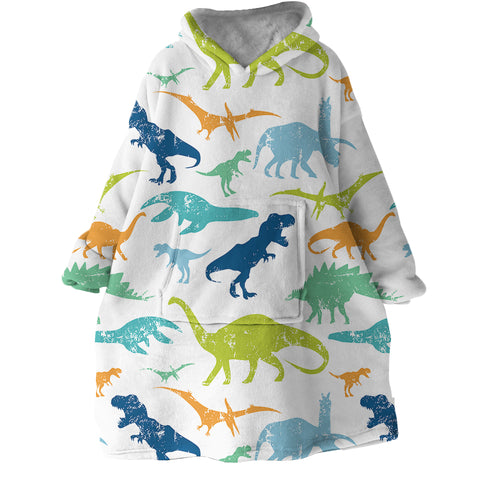 Image of Dino Themed SWLF1167 Hoodie Wearable Blanket