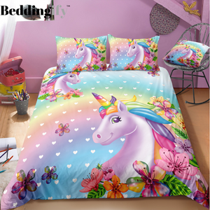 3D Cute Unicorn Bedding Set - Beddingify