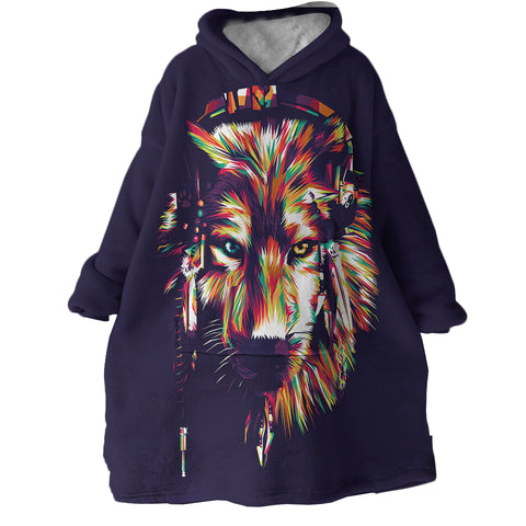 Image of Wolf SWLF0469 Hoodie Wearable Blanket