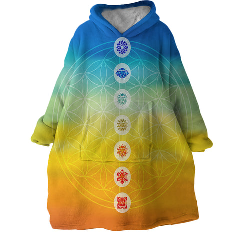 Image of Chakras SWLF2784 Hoodie Wearable Blanket