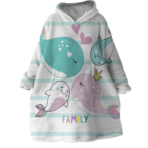 Image of Whale Family SWLF2428 Hoodie Wearable Blanket