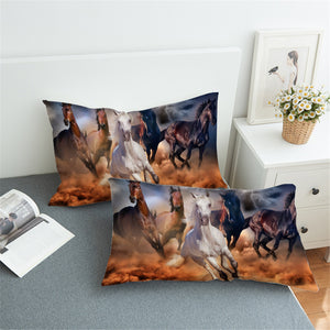 3D Thunder Horses Pillowcase