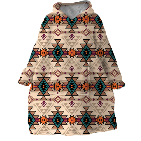 Image of Geometric Triangles SWLF0497 Hoodie Wearable Blanket