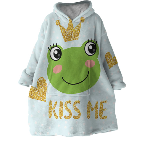 Image of Kiss Me Frog SWLF2978 Hoodie Wearable Blanket