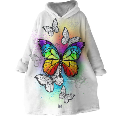 Image of Rainbow Butterfly SWLF1116 Hoodie Wearable Blanket