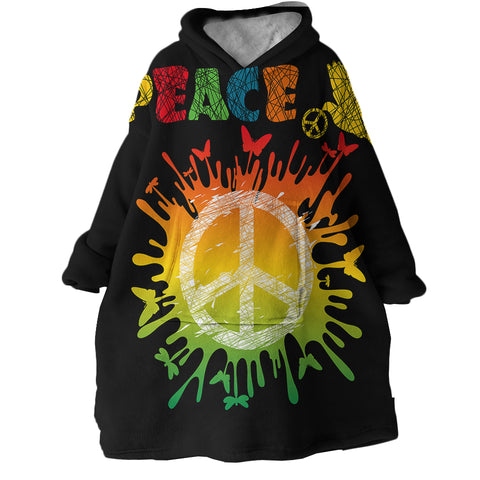 Image of Peace Sign SWLF1899 Hoodie Wearable Blanket