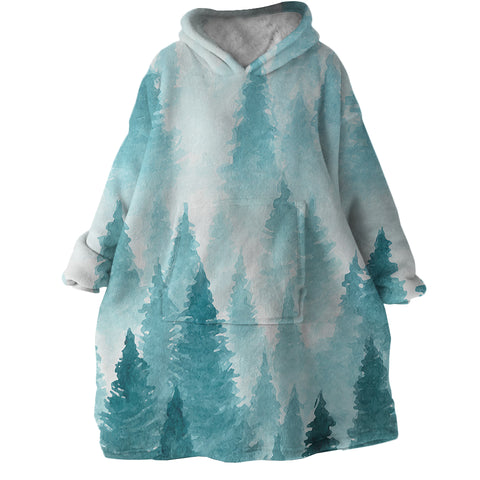 Image of Foggy Forest SWLF2394 Hoodie Wearable Blanket