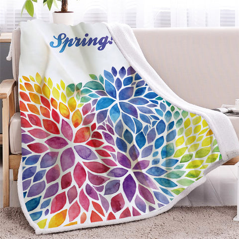 Image of Spring Sherpa Fleece Blanket - Beddingify