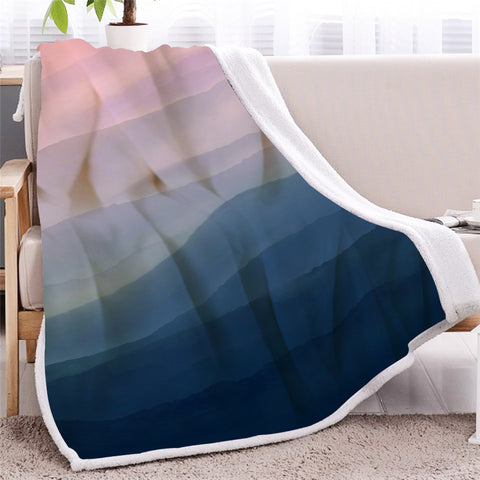 Image of Sunset  Mountain Themed Sherpa Fleece Blanket