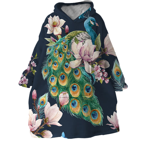 Image of Peacock Grace SWLF0884 Hoodie Wearable Blanket