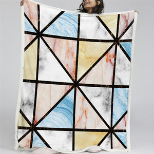 Modern Marble Cross Sherpa Fleece Blanket - Beddingify