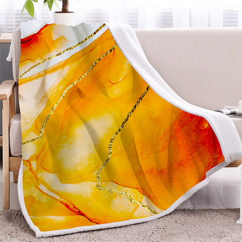 Image of Golden Marble Sherpa Fleece Blanket