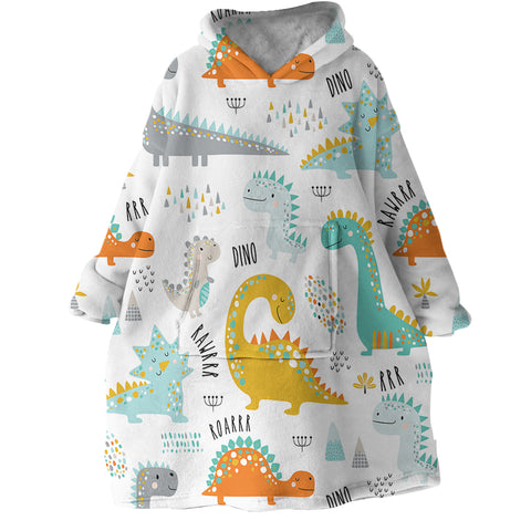 Image of Cartooned Dino SWLF0872 Hoodie Wearable Blanket