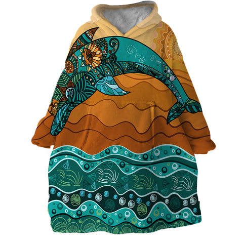 Image of Dolphin SWLF1397 Hoodie Wearable Blanket