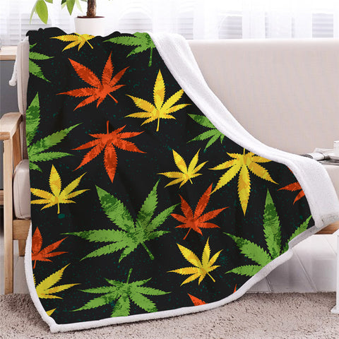 Image of Shuffle Pain "Releaves" Sherpa Fleece Blanket