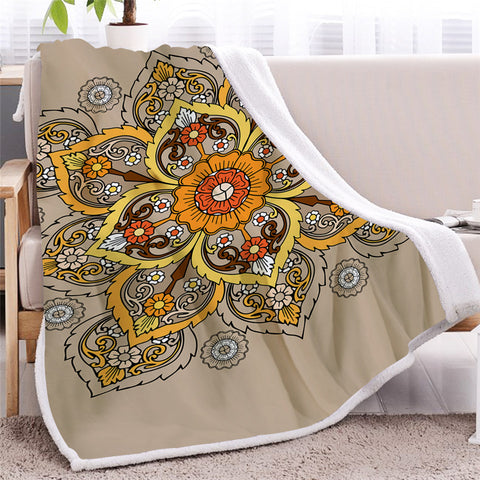 Image of Classic Flowers Themed Sherpa Fleece Blanket