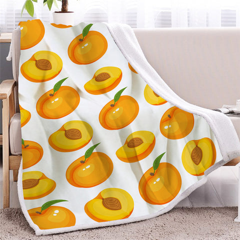 Image of Peach Patterns Sherpa Fleece Blanket