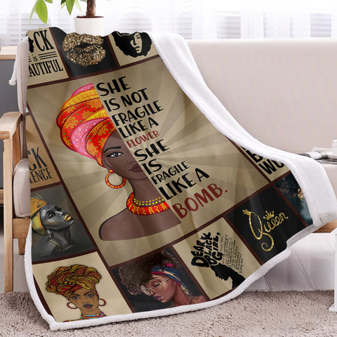 Image of Beautiful Black Women Fleece Blanket SWMT9758