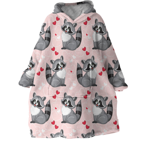 Image of Lovely Raccoon SWLF1674 Hoodie Wearable Blanket