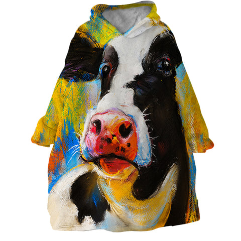 Image of Cow SWLF0095 Hoodie Wearable Blanket