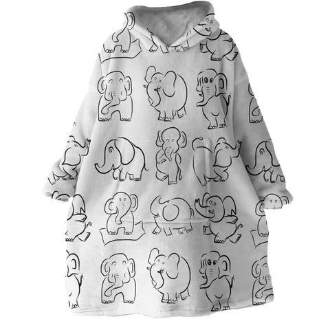 Image of Elephants SWLF2001 Hoodie Wearable Blanket