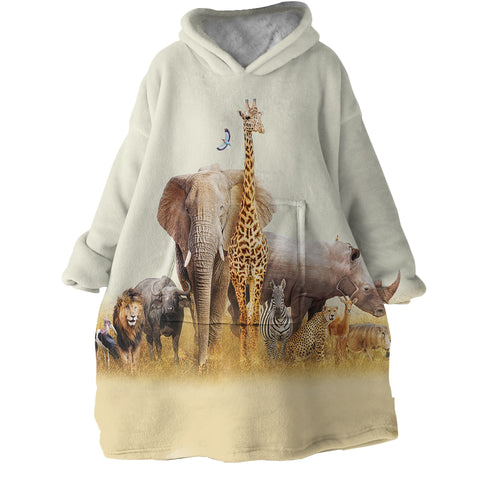 Image of African Animals SWLF1296 Hoodie Wearable Blanket