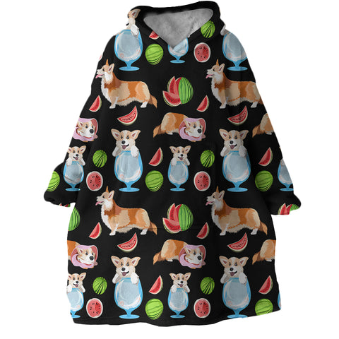 Image of Melon Corgi SWLF2876 Hoodie Wearable Blanket