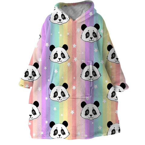 Image of Rainbow Panda SWLF0057 Hoodie Wearable Blanket