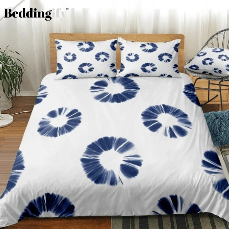 Tie-dyed Navy Blue Bedding Set - Beddingify