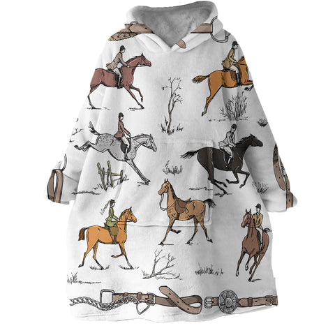 Image of Horse Rider SWLF0673 Hoodie Wearable Blanket