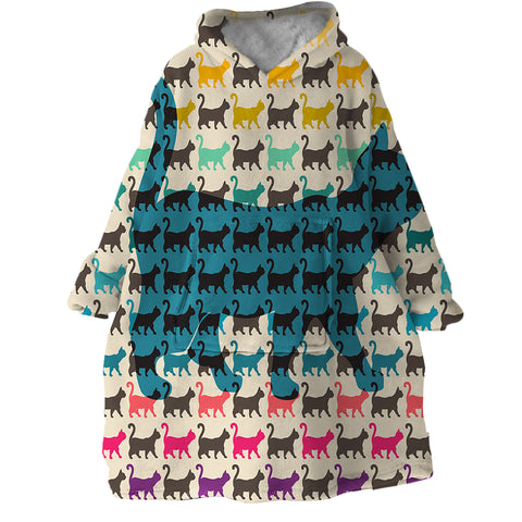 Image of Cat Shapes SWLF0827 Hoodie Wearable Blanket