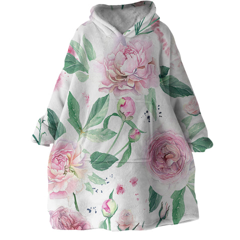 Image of Painted Flowers SWLF2398 Hoodie Wearable Blanket