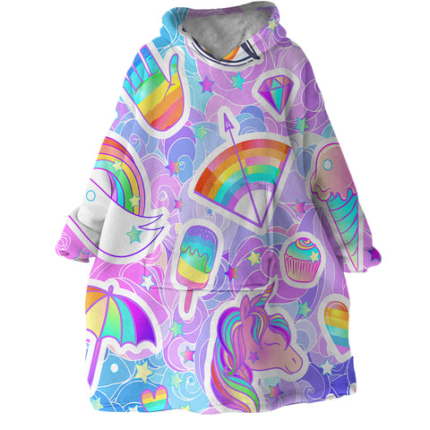 Image of Rainbow Themed SWLF1555 Hoodie Wearable Blanket