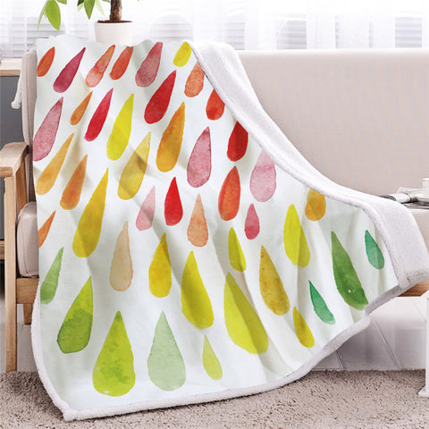 Image of Colorful Drops Pattern Sherpa Fleece Blanket - Beddingify