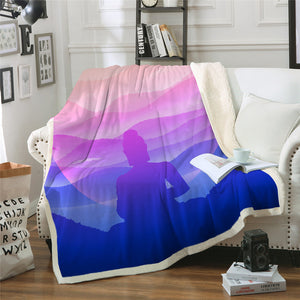 Mountain Buddha Sherpa Fleece Blanket - Beddingify