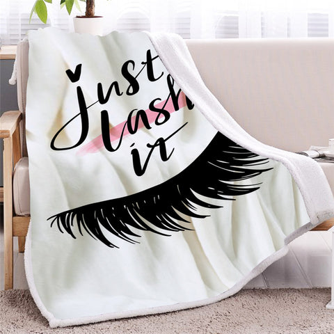 Image of Eyelashes Themed Sherpa Fleece Blanket