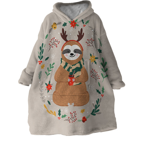 Image of Xmas Sloth SWLF2237 Hoodie Wearable Blanket