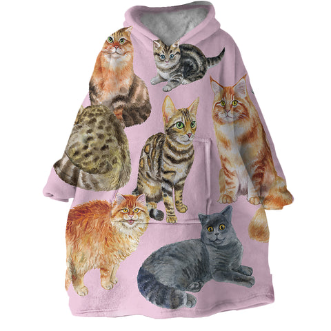 Image of Kitty Cats SWLF0033 Hoodie Wearable Blanket