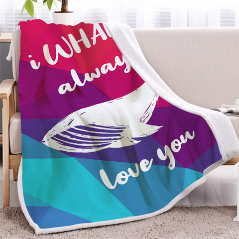 Image of Geometric Whale Sherpa Fleece Blanket