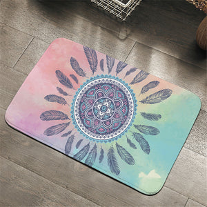 Feather Ring Mandala Dreamy Door Mat